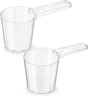 KUBKI MIARKA 2 SZTUK 100ML PLASTIKOWE UNIWERSALNE DOZOWANIE PRECYZYJNE