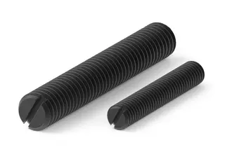 Sworzeń gwintowany z rowkiem M12 x 10mm, zbliżony do DIN EN ISO 24766 (DIN551); PA 6.6 czarny