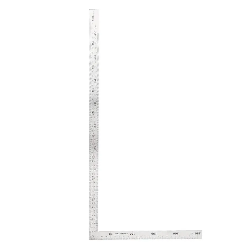 KWADRAT KRAWIECKI 500X250MM STALOWY LINIAŁ KĄTOWY 90°