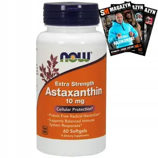 NOW FOODS ASTAXANTHIN 10 mg 60 kaps ASTAKSANTYNA ANTYOKSYDANT SERCE WZROK