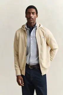 Gant Bluza Męska Z Kapturem Regular Fit Beżowa