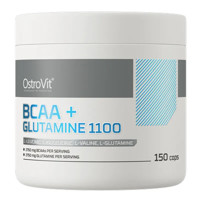 Aminokwasy BCAA + Glutamina OstroVit BCAA + Glutamine 1100mg 150kaps