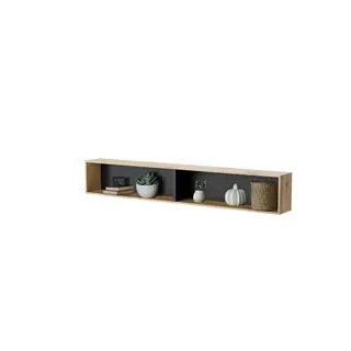 Półka wisząca Bed Concept BC-30 | 211x33X25 cm | Dąb Artisan/Czarny | Dąb artisan/Czarny półka | dekoracyjna | praktyczna | do sypialni