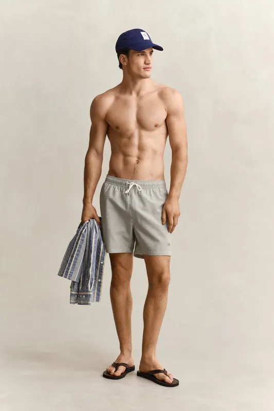 Gant Szorty Kąpielowe Męskie W Paski Regular Fit Zielone