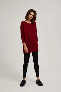 Sweter typu nietoperz bordowy
