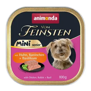 ANIMONDA Vom Feinsten Senior Mini Kurczak z królikiem i bazylią - mokra karma dla psa - 100g
