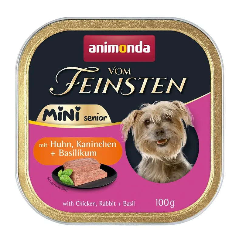 ANIMONDA Vom Feinsten Senior Mini Kurczak z królikiem i bazylią - mokra karma dla psa - 100g