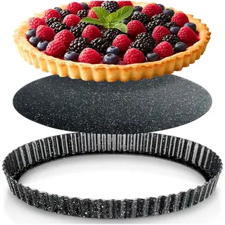 Forma do tarty granitowa z wyjmowanym dnem 28x3 cm