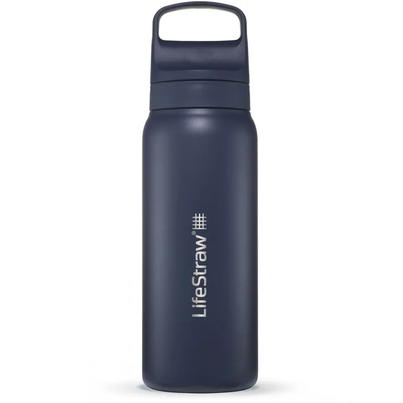 LifeStraw Go 2.0 Stainless Steel Water Filter Bottle, ciemnoniebieski