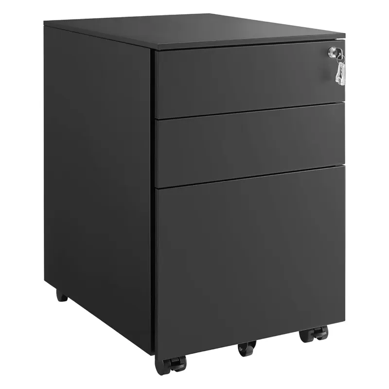 Stalowy kontener SZAFKA POD BIURKO biurowa 30x60x52 cm ZAMYKANA 3 SZUFLADY