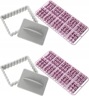 ZESTAW 2 FOREMEK DO CIASTECZEK STEMPEL ALFABETU LITERY CYFRY