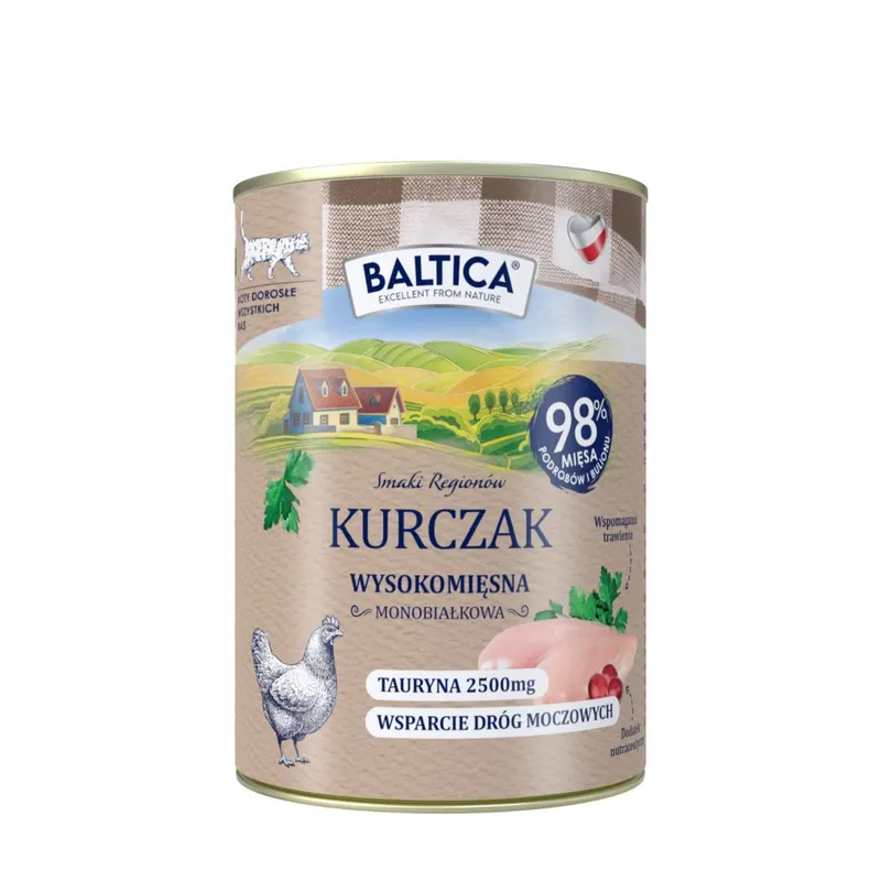 BALTICA Smaki regionów Kurczak Mono - mokra karma dla kota - 400g