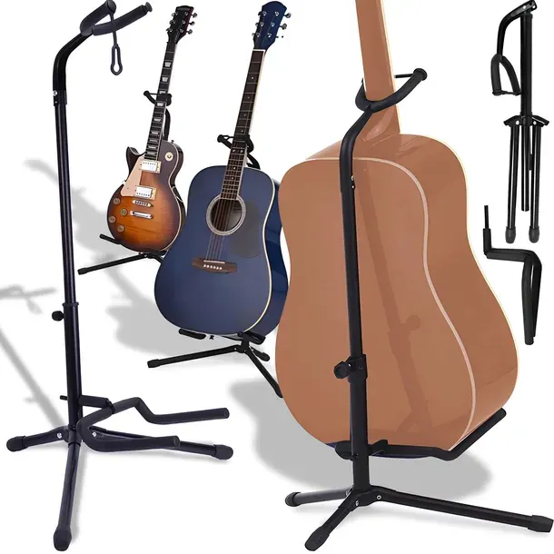 STOJAK GITAROWY STATYW NA GITARĘ WIESZAK DO GITARY REGULOWANY BLOKADA