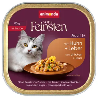 animonda vom Feinsten Adult, 32 x 85 g - Kurczak i wątróbki w sosie