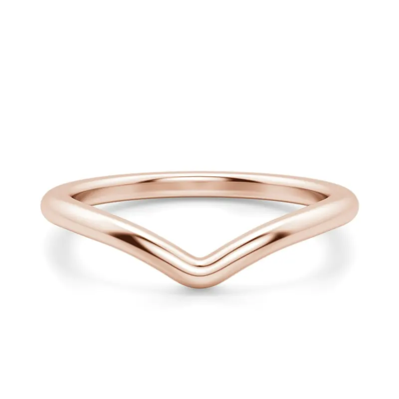 Obrączka Ślubna Chevron 585 Różowe Złoto (14K)