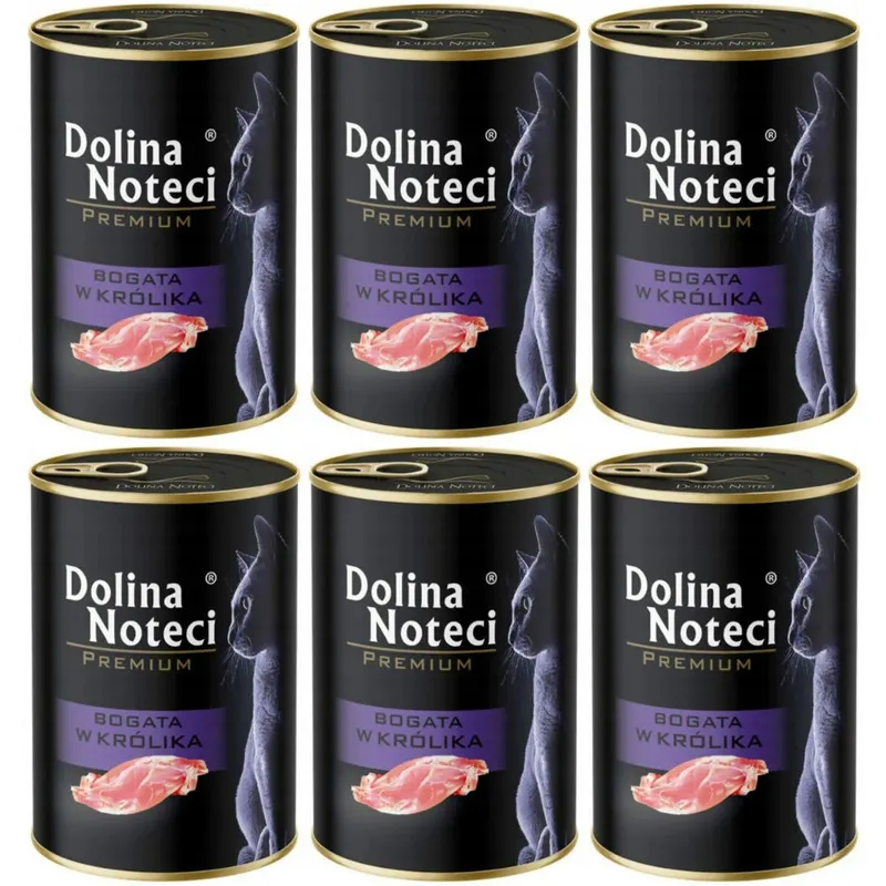 DOLINA NOTECI Premium Bogata w królika - mokra karma dla kota - 6x400g