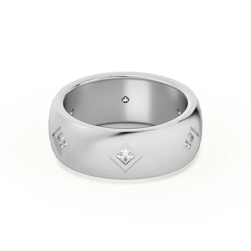 Diamentowa Obrączka Ślubna Laboratoryjny Diament 585 Białe Złoto (14K)