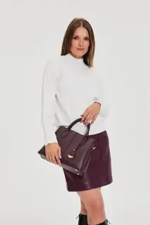 Torebka kuferek burgundowa