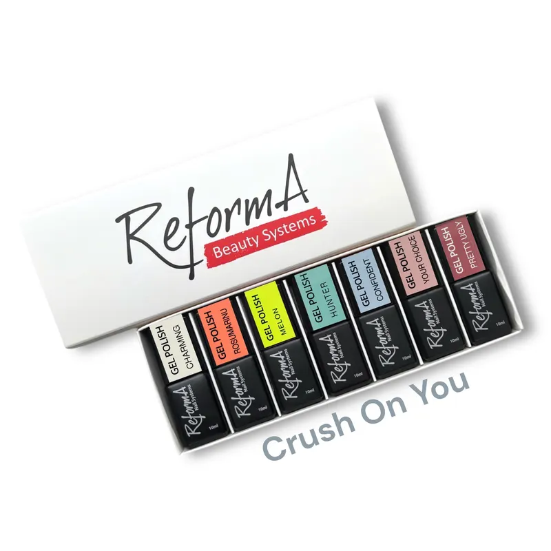 Zestaw Lakierów Hybrydowych "Crush On You", 7 x 10 ml