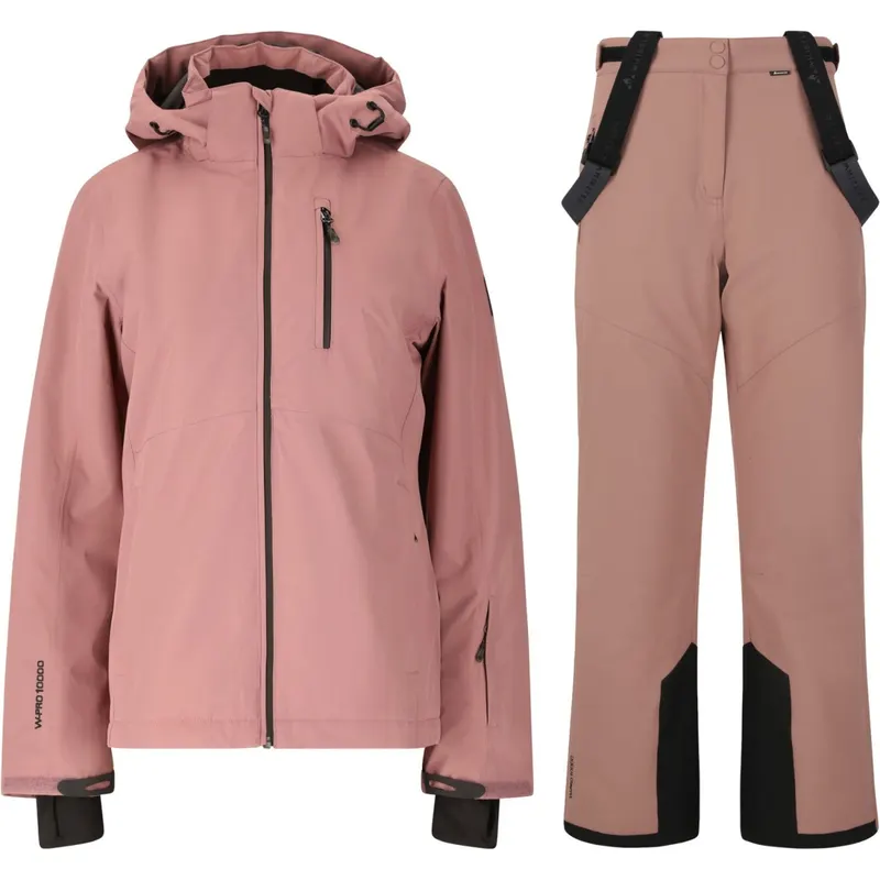 Zestaw kurtki i spodni narciarskich Whistler Drizzle, damski, kolor twilight mauve