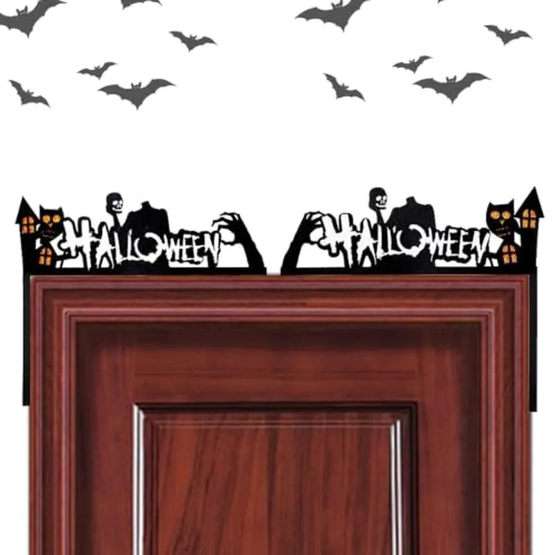 Wielokrotnego użytku gotycka dekoracja drzwi na Halloween