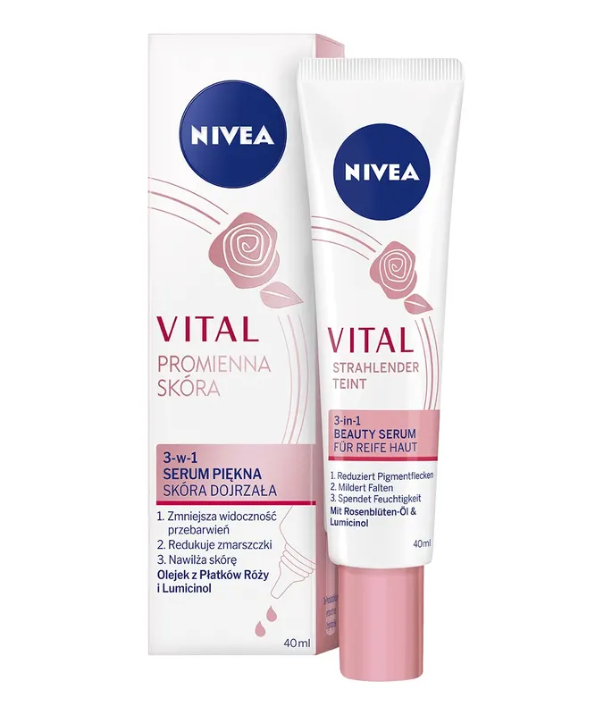 NIVEA Vital Promienna Skóra 3-w-1 Serum Skóra Dojrzała 40ml