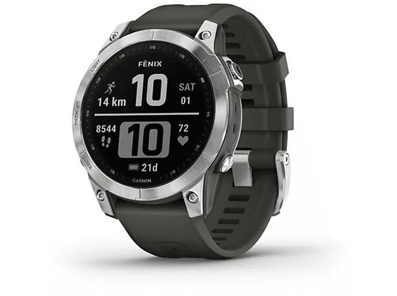 PRODUKT PO EKSPOZYCJI - Smartwatch GARMIN Fenix 7 Srebrny z grafitowym paskiem 010-02540-01