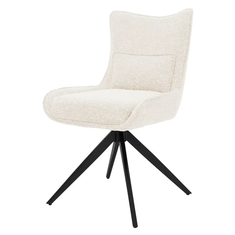 ML-Design Krzeslo do jadalni i kuchni obrotowe 360 stopni, tapicerowane z poduszka ledzwiowa, fotel z nogami ze stali, regulowane nozki wysokości, n..