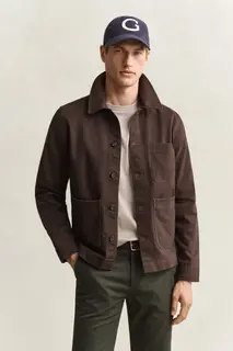 Gant Koszula Męska Z Regular Fit Brązowa