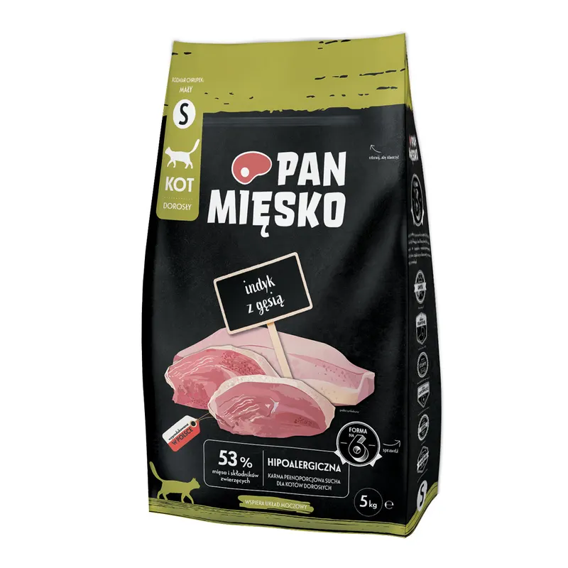 PAN MIĘSKO Indyk z Gęsią Small - sucha karma dla kota - 5 kg
