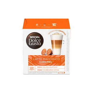 Kawa w kapsułkach NESCAFÉ® Dolce Gusto® Caramel Latte Macchiato, 8+8 szt.