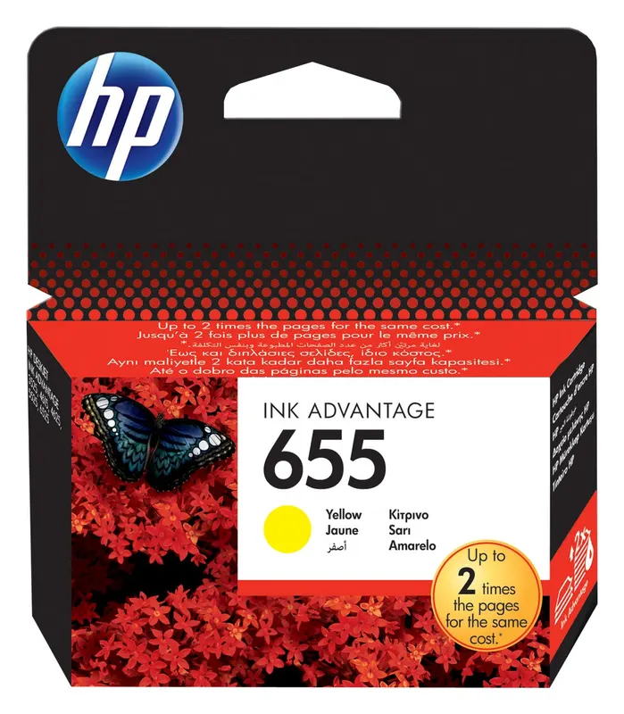 HP 655 Żółty Oryginalny Tusz Deskjet CZ112AE