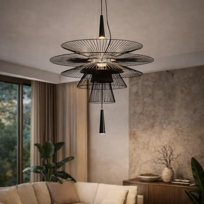 Yrsa – artystyczna wisząca lampa sufitowa ze złotym lub czarnym wykończeniem