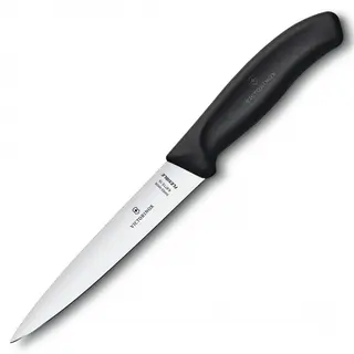 Victorinox - swiss classic - nóż do filetowania - gładkie ostrze - 16 cm - czarny