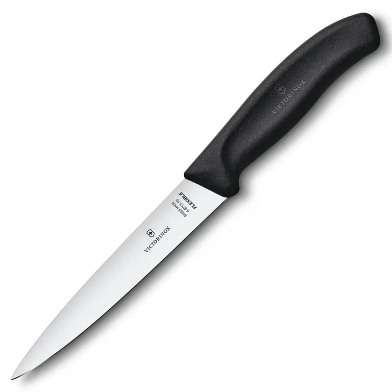 Victorinox - swiss classic - nóż do filetowania - gładkie ostrze - 16 cm - czarny