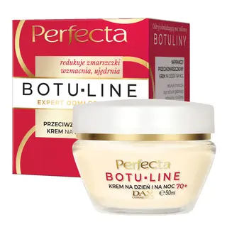 Perfecta Botu-Line krem przeciwzmarszczkowy 70+ na dzień i noc z krzemowym mikrofilmem, olejem sojowym, buriti i migdałowym 50 ml
