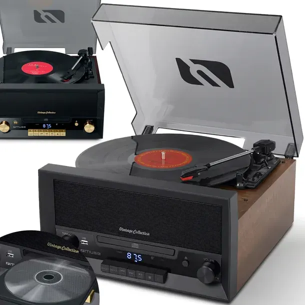 GRAMOFON MUSE WIEŻA FM GŁOŚNIKI STEREO USB BLUETOOTH ODTWARZACZ CD MP3