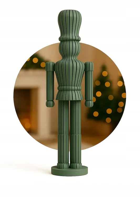 Dziadek do orzechów- Dekoracja Świąteczna 3D wys 20,9 cm (wzór żebrowany)