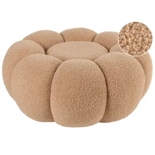 Puf BEAUFORT Boucle Jasnobrązowy 60 cm 60 cm 27 cm