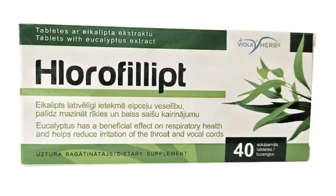 Pastylki do ssania Eukaliptus Gardło Chlorofillipt 40tab.