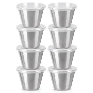 Miseczki na sos dipówki stalowe z pokrywkami 6 cm, 70 ml 8 szt.