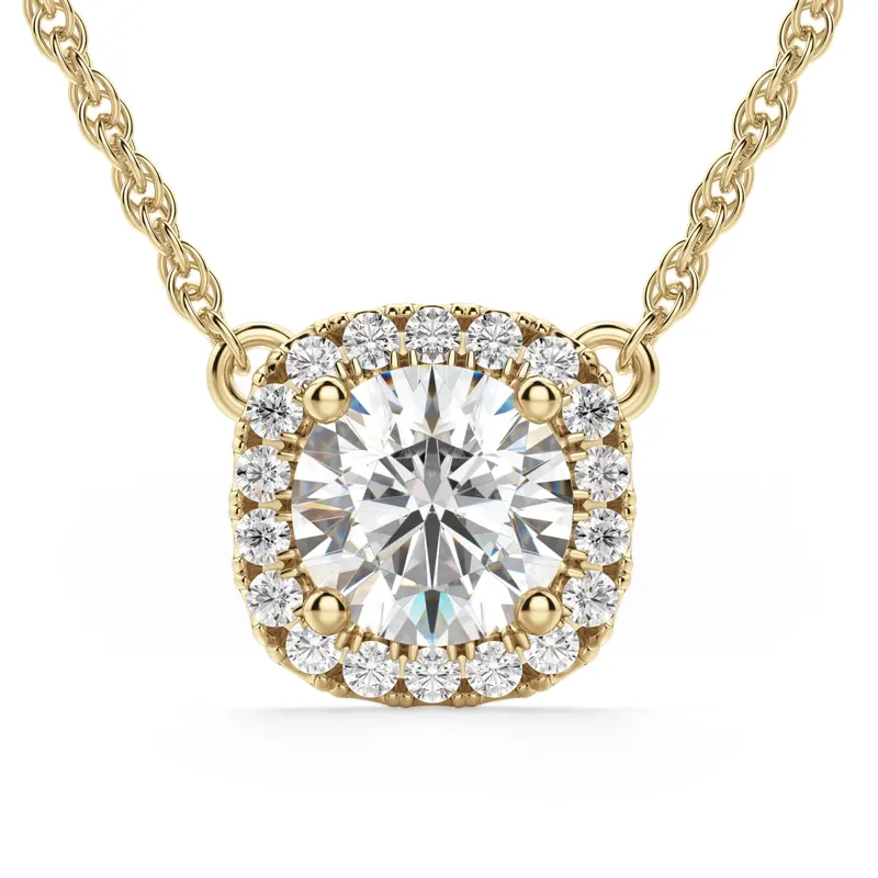 Naszyjnik Naples Okrągły 1.25 kt Laboratoryjny Diament 585 Żółte Złoto (14K)