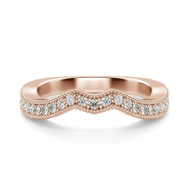 Obrączka Ślubna Briar Rose Naturalny Diament 585 Różowe Złoto (14K)