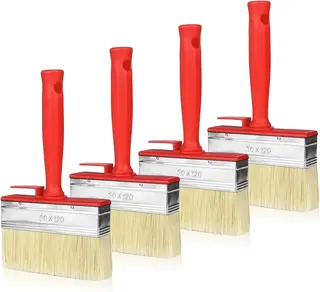 ZESTAW 4 PĘDZLI MALARSKICH 120MM WŁOSIE SZTUCZNE ŚCIANKI