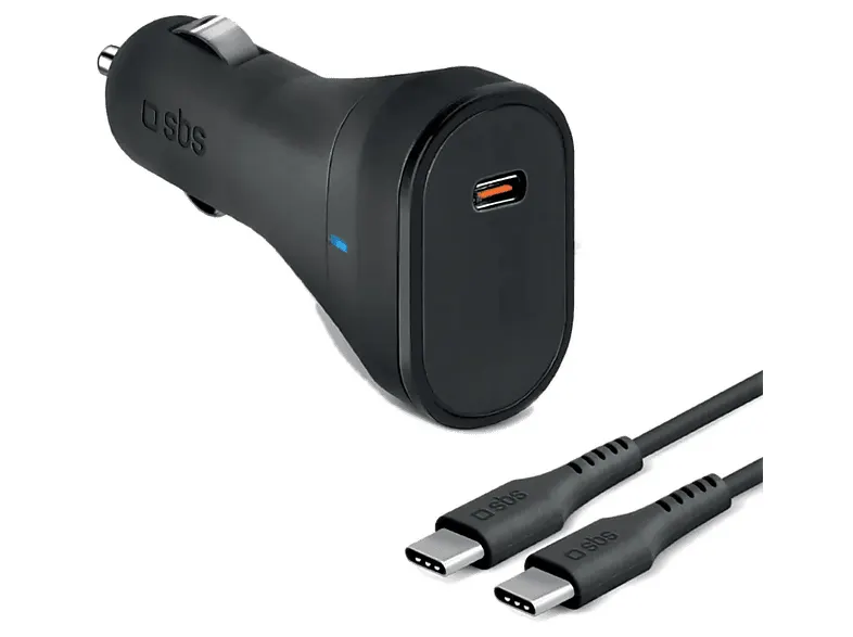 Ładowarka samochodowa SBS 65W PD 3.0 USB-C + kabel 2m Czarny