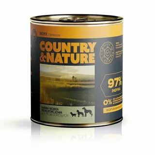 COUNTRY&NATURE Indyk z brokułem Mono - mokra karma dla psa - 850g