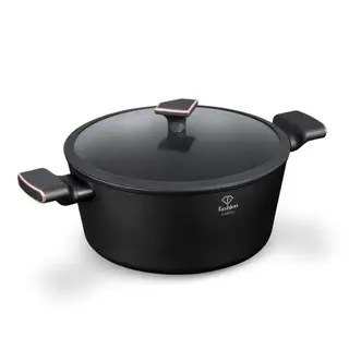 Garnek z pokrywką 28cm Fashion TV FTV-0039 Matte Black- Rose Gold