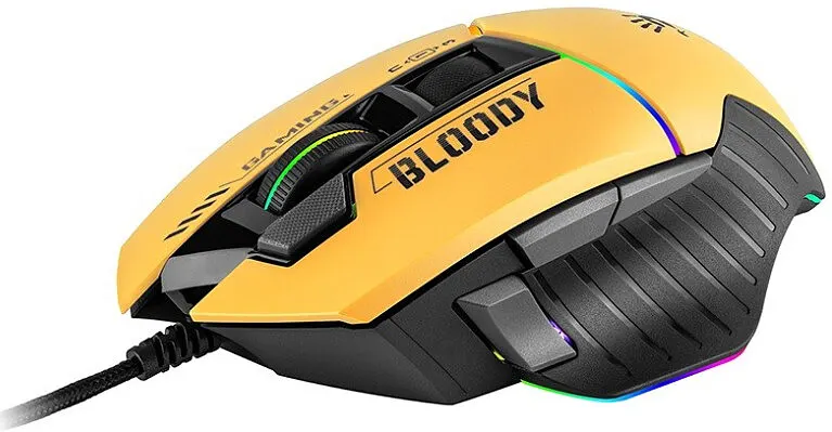 Mysz gamingowa A4Tech Bloody W95 Max Sports Żółta