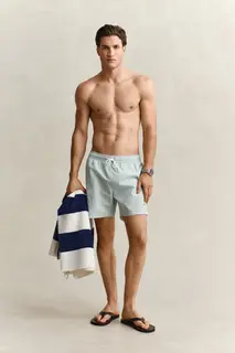 Gant Szorty Kąpielowe Męskie W Paski Regular Fit Zielone