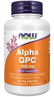 NOW FOODS ALPHA GPC 300MG 60VC ALFA GPC CHOLINA MÓZG PAMIĘĆ KONCENTRACJA